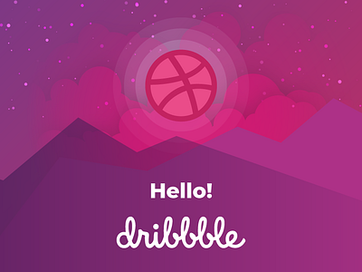 Hello Dribbble community! design design art dribbble ball dribbble debut hello dribbble hello dribble icon illustration illustration art