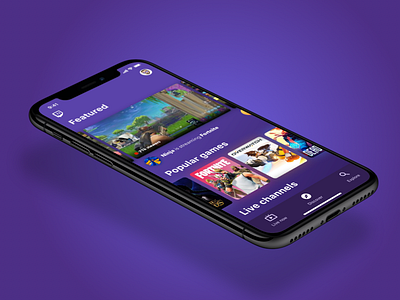 Twitch iOS App Concept #1 app games ios ios12 streaming twitch video