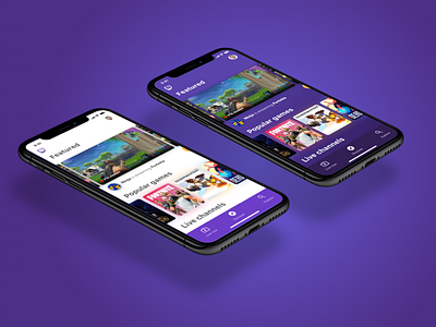 Twitch iOS App Concept Dark/Light Theme