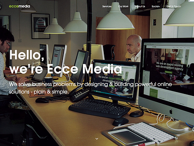 New Ecce Media Website debut design fullscreen new photo responsive website