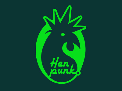 Henpunk logo branding hen henpunk punk vector