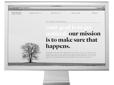 Imagebuilder Website branding copywriting design monochromatic website