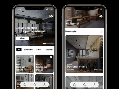 Furniture store app branding design store ui web