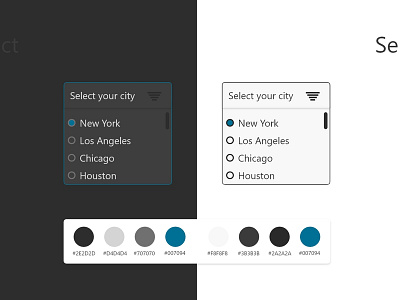 City selection app color design interface web