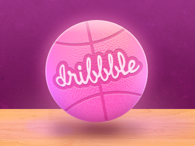 Dribbble on the court 3d ball dribbble icon invite logo