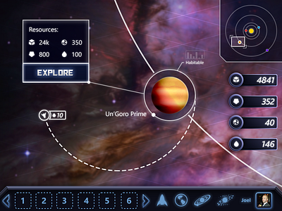 Space UI galaxy game planet ship space ui