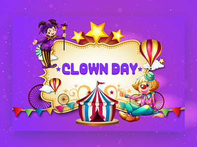 clown day app design designing flat header illustration illustrator photoshop vector web
