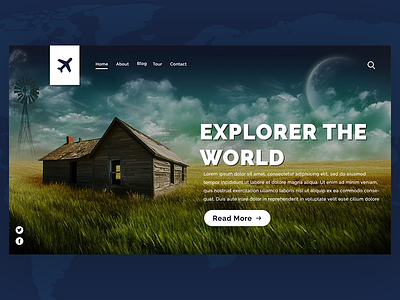 Explorer The World landingpage photoshop travel