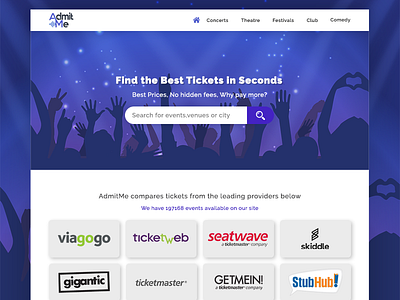 admit me Landing page concerts landingpage music photoshop