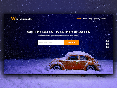 Weather Updates landingpage photoshop