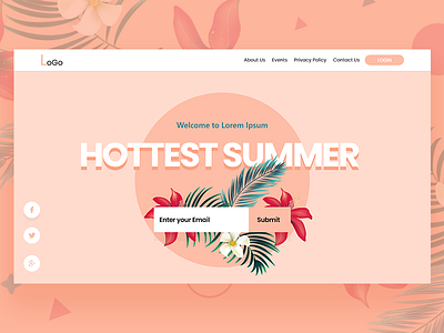 Hottest Summer design designing header illustrator landingpage photoshop typography ui ux web website xd