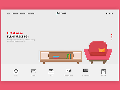 Creatimize design designing flat header landingpage minimal typography ui ux web website