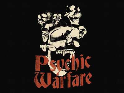 Psychic Warfare 3d aftereffects branding c4d design illustration logo metal render skull