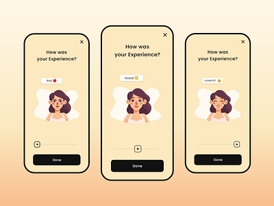 Rating Concept adobe adobe xd app appdesign creative dailyui designinspiration dribbble emotions face gradient icons illustraion interaction mobile rate smile uidesign uiux
