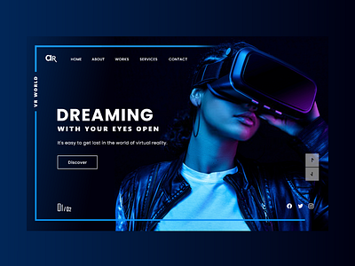 VR Landing Page 2021 design 2021 trend design dribbble interaction landing page trending uidesign uiux ux design virtual reality web design webdesign