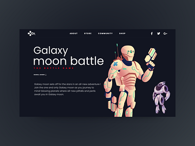 Landing Page - Moon Battle 2021 design 2021 trend appdesign clean design creative design game design illustration interaction landing page trending uidesign uiux uxdesign web design