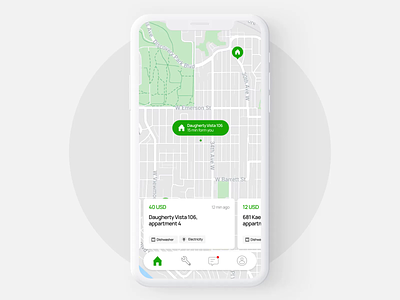 Service App – Concept animation app app design app ui application card design interaction location map sketch swipe ui