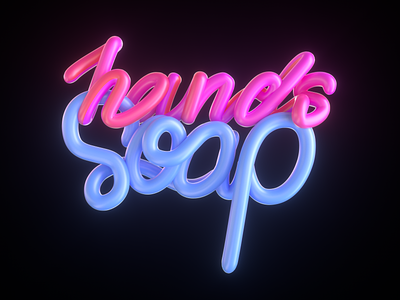 Hands Soap – logo 3d cinema4d daily font graphic design logo octane render ui