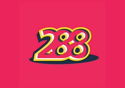 288 Logo 88 lucky number red