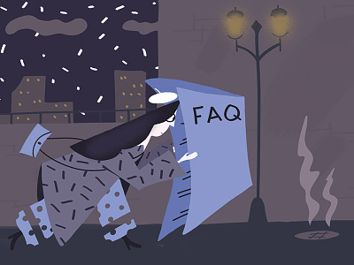 Non-Disclosure Agreement for a Mobile App: FAQ brush character faq girl illustration nda