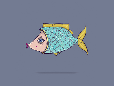 Fish design 2d character drawing fish illustration ocean