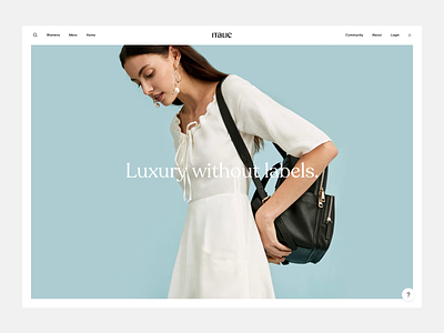Italic Search animation design system ecommerce interaction landing page minimal search