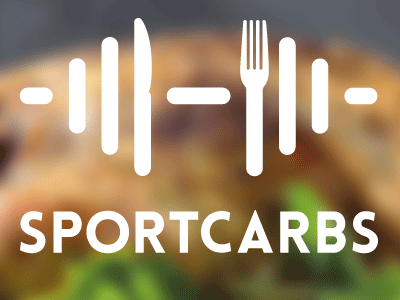 SPORTCARBS design dumbbell food graphic logo sport