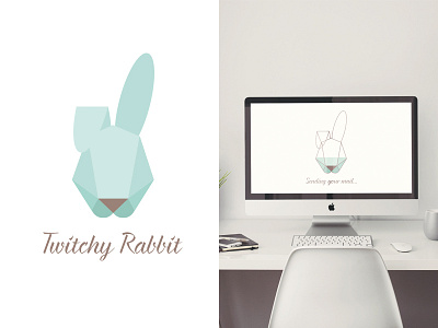 Thirty Logo challenge - 3 Twitchy Rabbit challenge design graphic logo nature origami rabbit vector