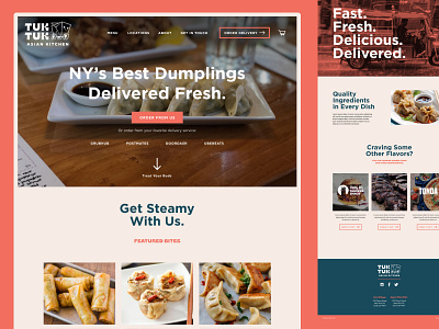Tuk Tuk dumplings homepage design asian food delivery dumplings homepage restaurant ui ui design web design webdesign