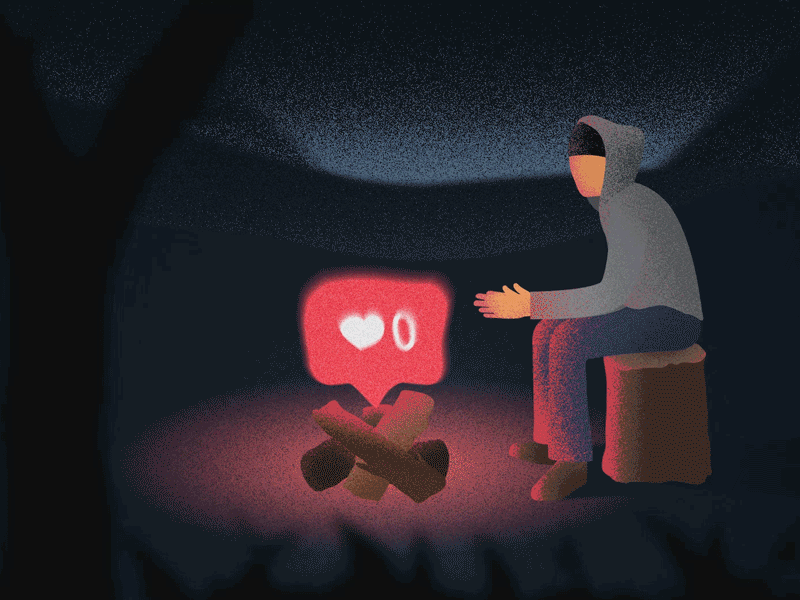 Fuel your ego #Day8 2d illustration after effects animation animation2d art deco campfire camping editorial illustration mograph nature rebound