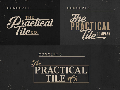 The Practical Tile Co. Logo Exploration badge branding concepts logo logotype practical tile typography vintage