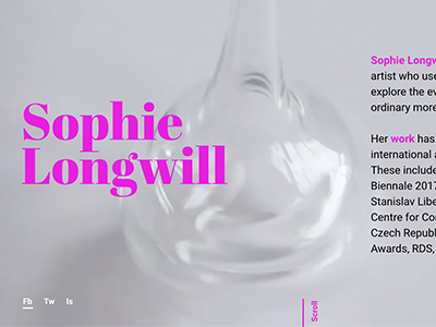 Sophie Longwill website redesign art glass ui ux web