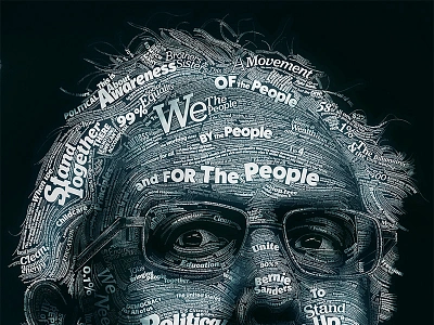 The Bern bern bernie sanders calligram election 2016 feel the bern illustration politics typography