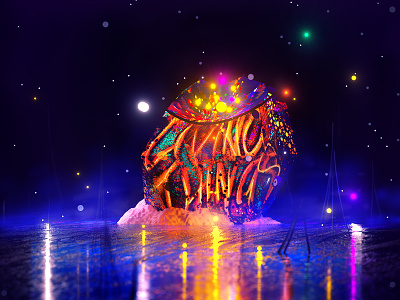 star pirate and the living things 3d 3d illustration abstract c4d octanerender typography