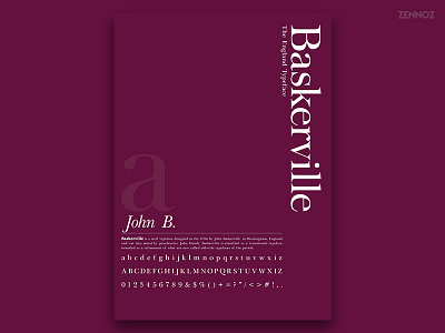 Baskerville baskerville font poster transitional typeface typography zennoz
