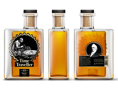 Time Traveller - Whiskey alcohol bottle machine package steam steampunk time travel traveller victorian whiskey whisky