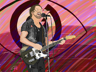 Eddie Vedder Illustation apple pencil art guitar illustration ipad marker music pencil portrait