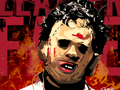 Halloween Horror Series - Leatherface chainsaw digital art halloween horror illustration leatherface