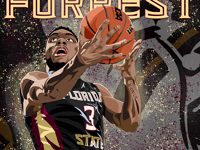 Trent Forrest Illustration basketball college basketball florida state illustration march madness portrait seminoles