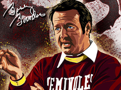 Bobby Bowden Illustration coach college college football digital art florida florida state football graphic design illustration portrait seminole spray paint sweater winning