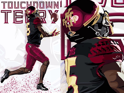 Touchdown Terry Illustrated Poster