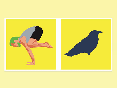 Yoga Poses - Work in Progress bird crow fitness illustration yellow yoga