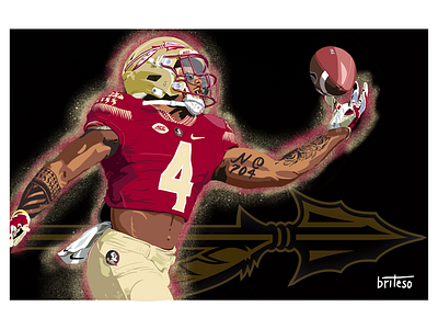 Khalan Laborn Illustration athletics college digital illustration florida football fsu illustration seminoles sports