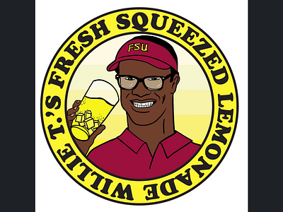 Willie T.’s Fresh Squeezed Lemonade cartoon football fsu graphic illustration lemonade logo taggart willie