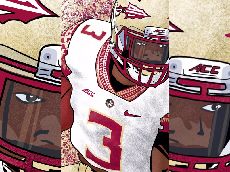 Cam Akers Illustration design drawing football grit illustration sports texture