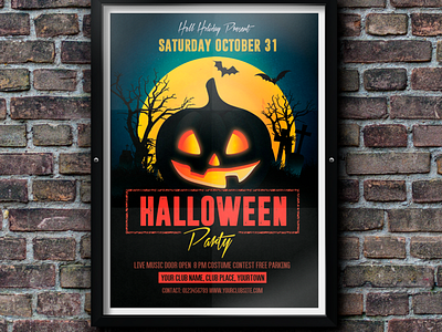 Halloween party poster bat celebration celebrations club costume costume party design ghost halloween halloween 2018 hell moon party party poster poster pumpkin scary