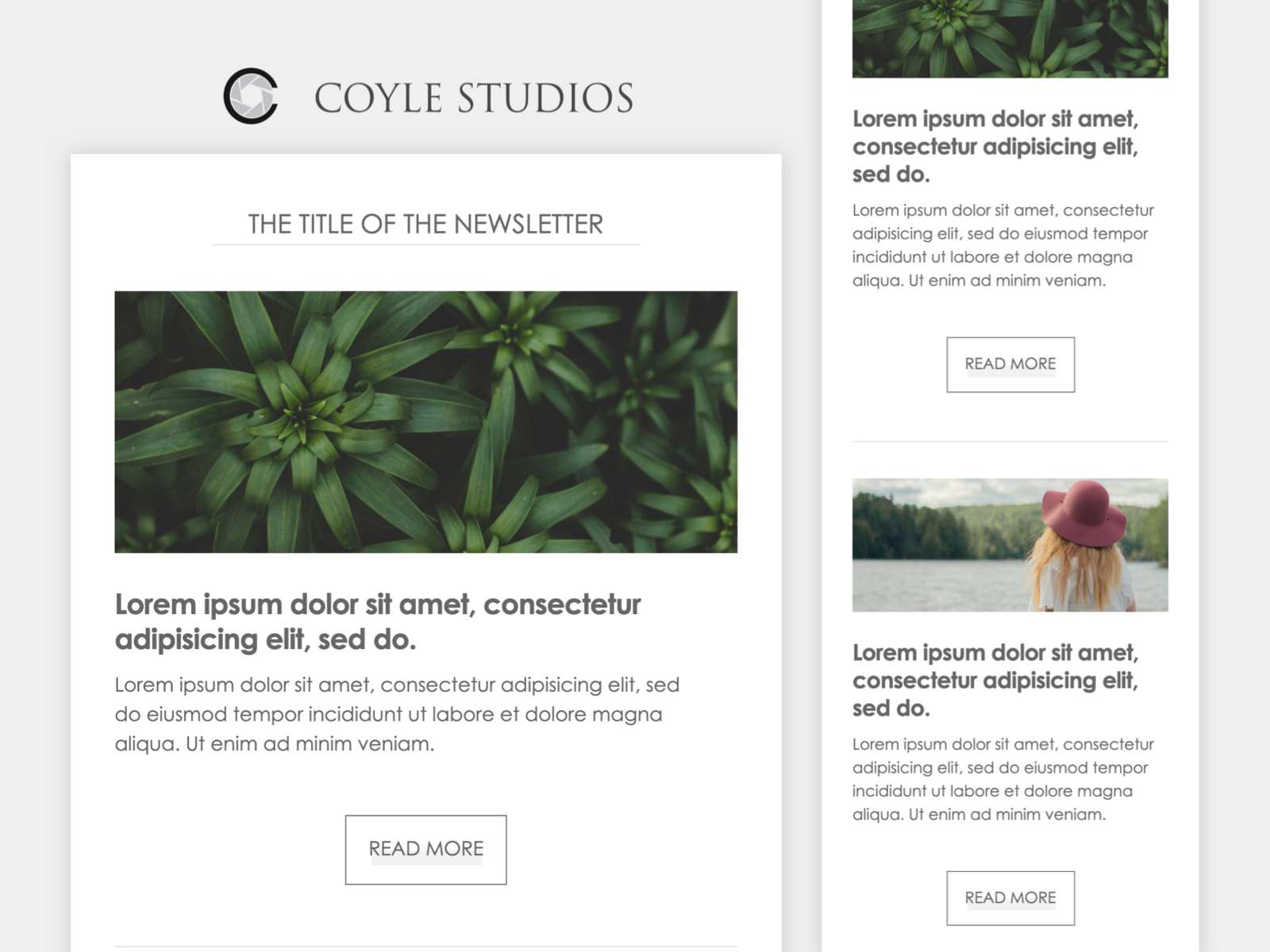 Minimalist Email Newsletter Template (Photography Studio) by Rob ...