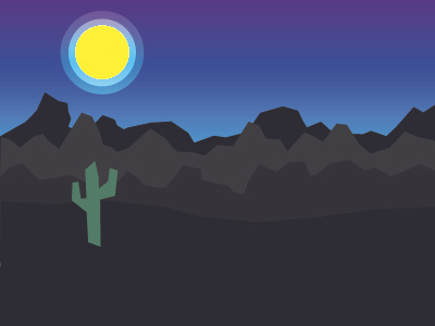 Desert night landscape