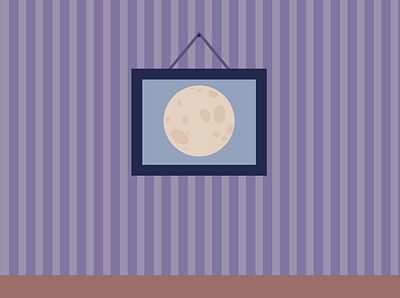 Lunar Frame frame full moon gallery graphic graphic design illustration moon purple stripes vector