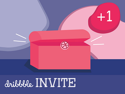 Dribbble Invite! abstract blue dribbble dribbble invite graphic graphic design illustration invite invites pink treasure chest